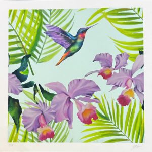 Hummingbird in Tropical Turquoise