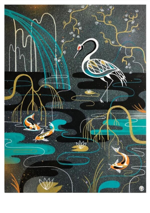 Crane & Koi