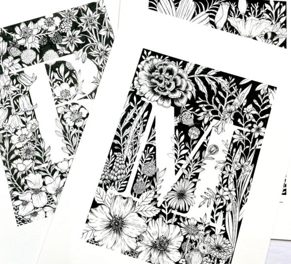Floral Alphabet letters