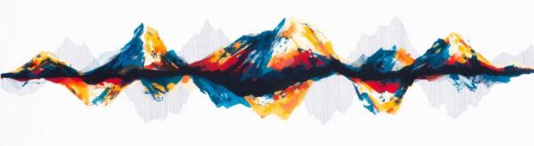 Mountainscape Orange and Blue