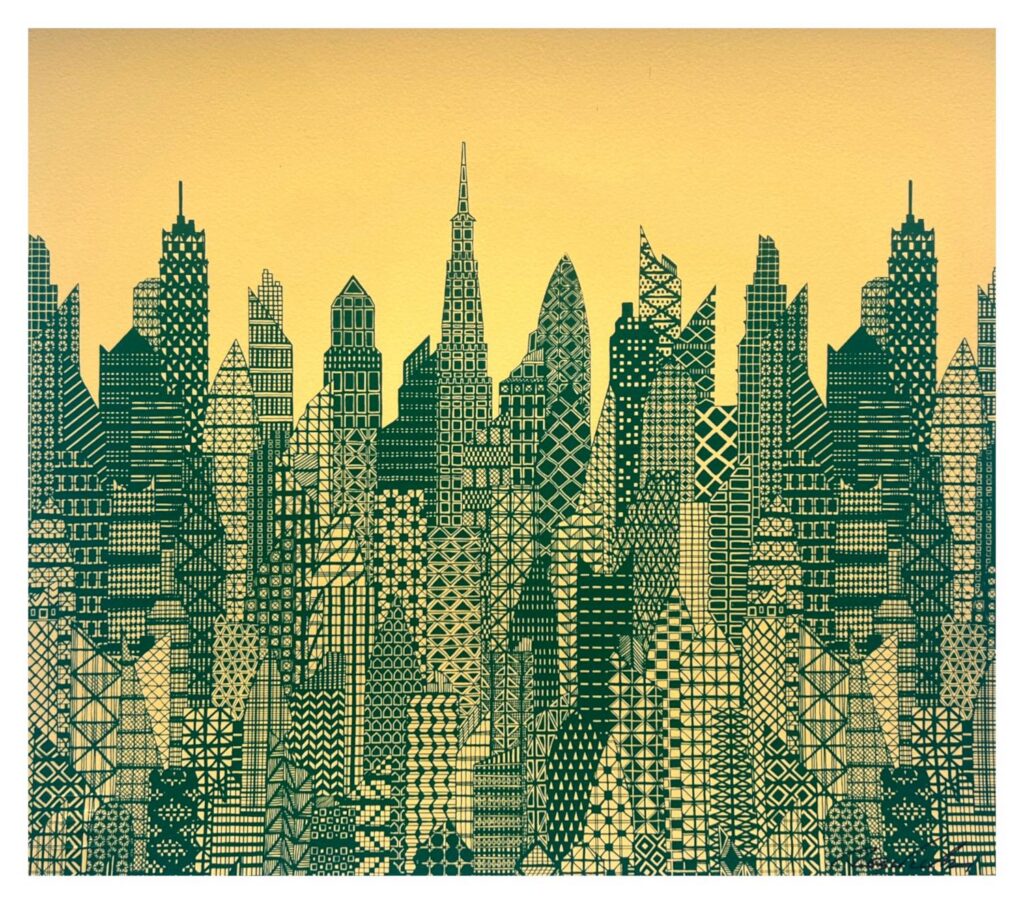 Cityscape Yellow and Green