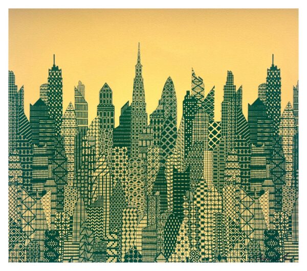 Cityscape Yellow and Green