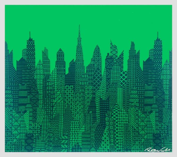 Cityscape Green and Blue