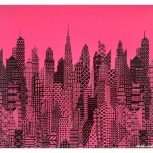Cityscape Pink and Black