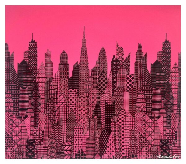 Cityscape Pink and Black