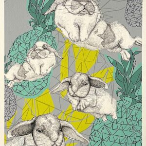 Bunny & Pineapple Turquoise