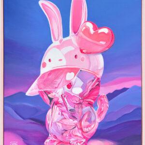 Pink Bunny in a Purple World
