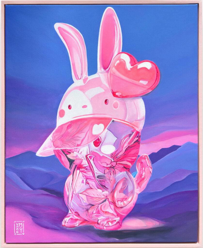 Pink Bunny in a Purple World