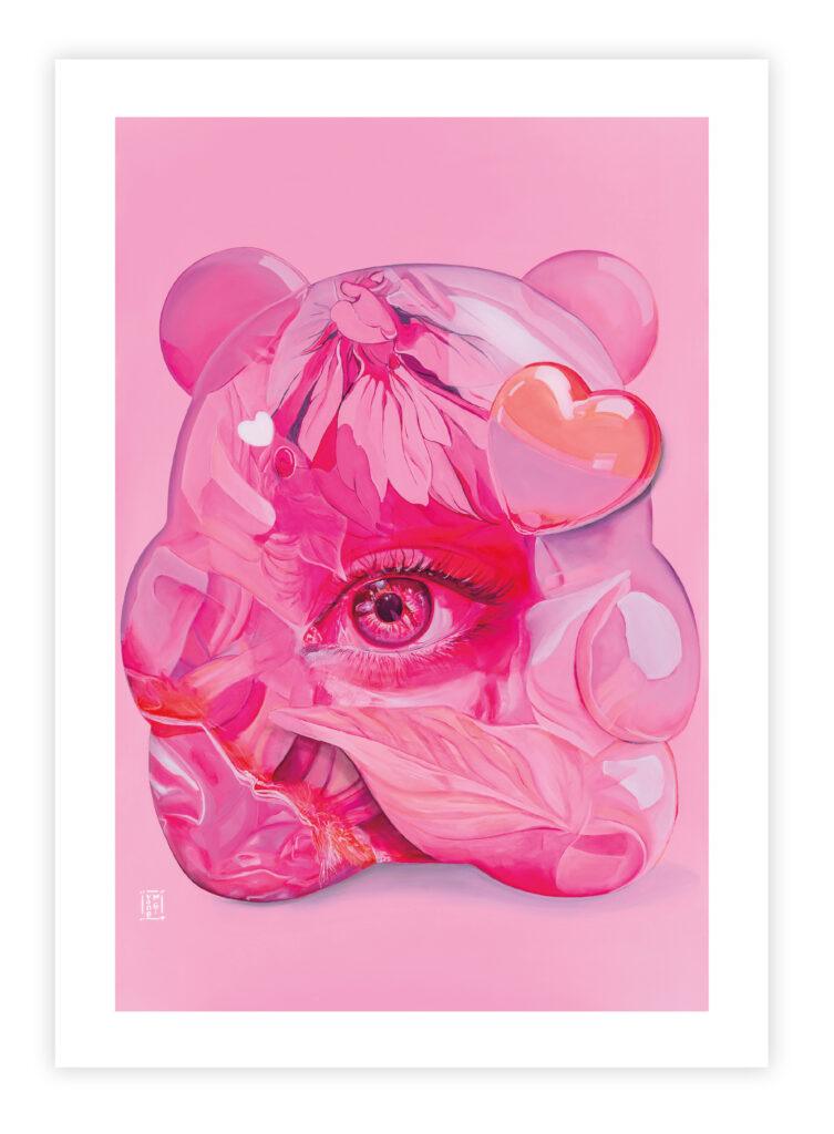 Heart Eye Creatura Form: Pink Teddy