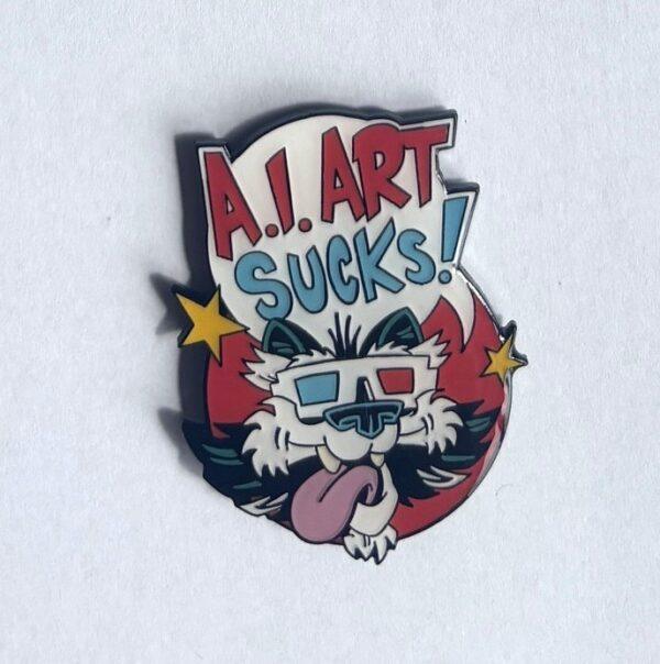 A.I. Art Sucks pin badge