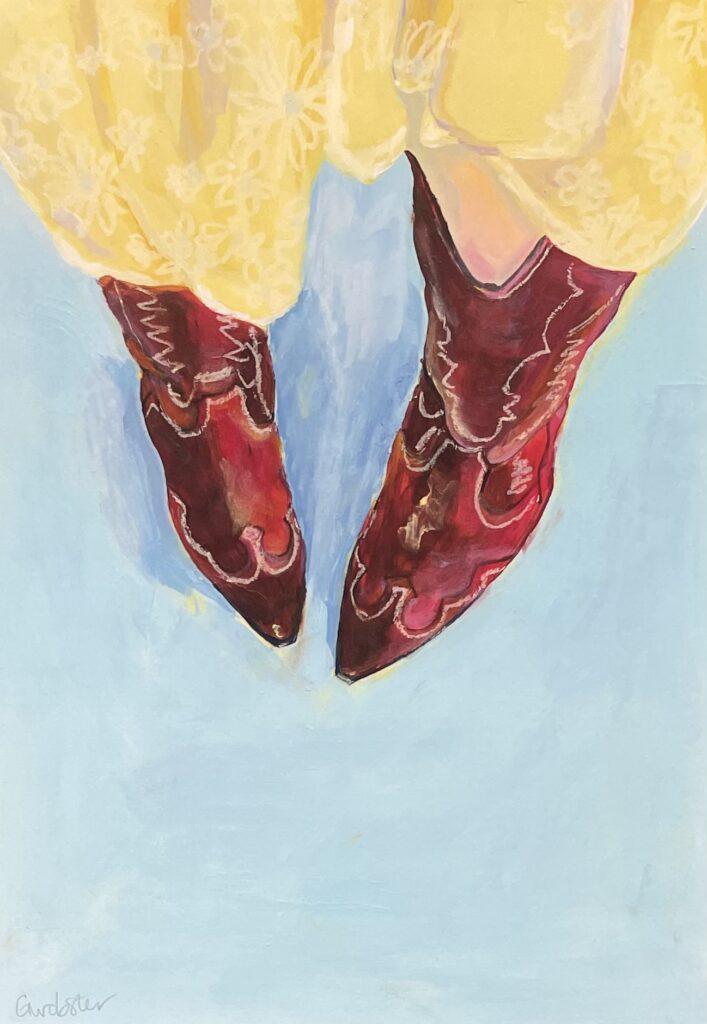Cowboy Boots on Blue